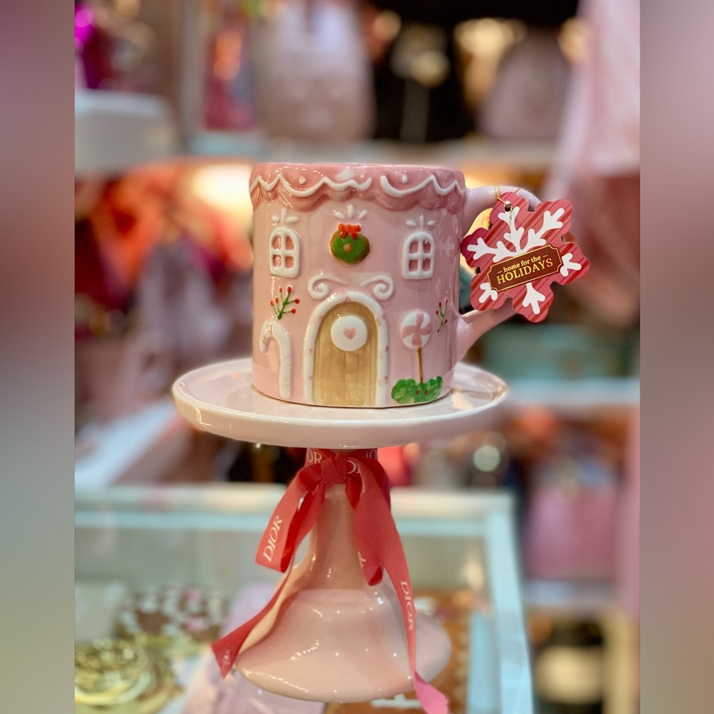 Pink Gingerbread House Mug